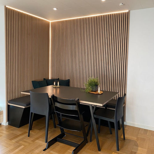Premium Wooden Slat Acoustic Wall Panels Smoke Oak 2400x600mm