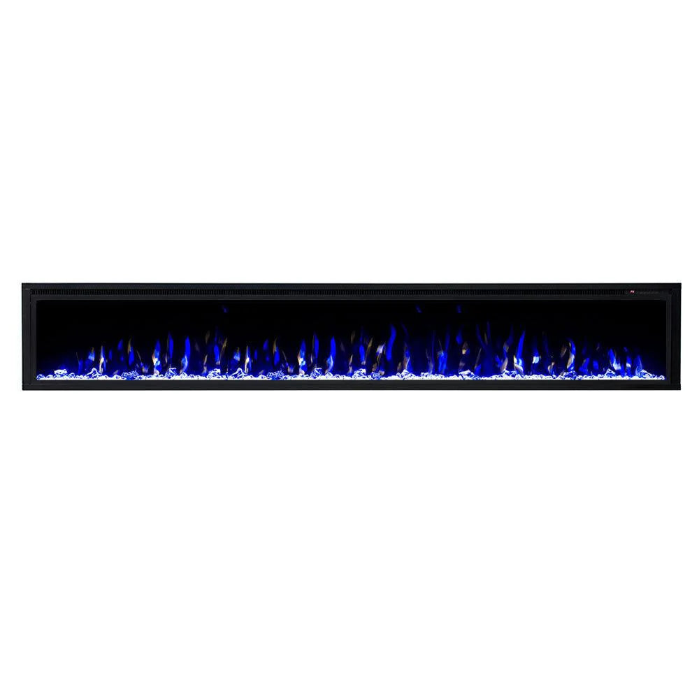 Horizon 100" Slim Trim Black Built-in Recessed / Wall mounted Heater Electric Fireplace