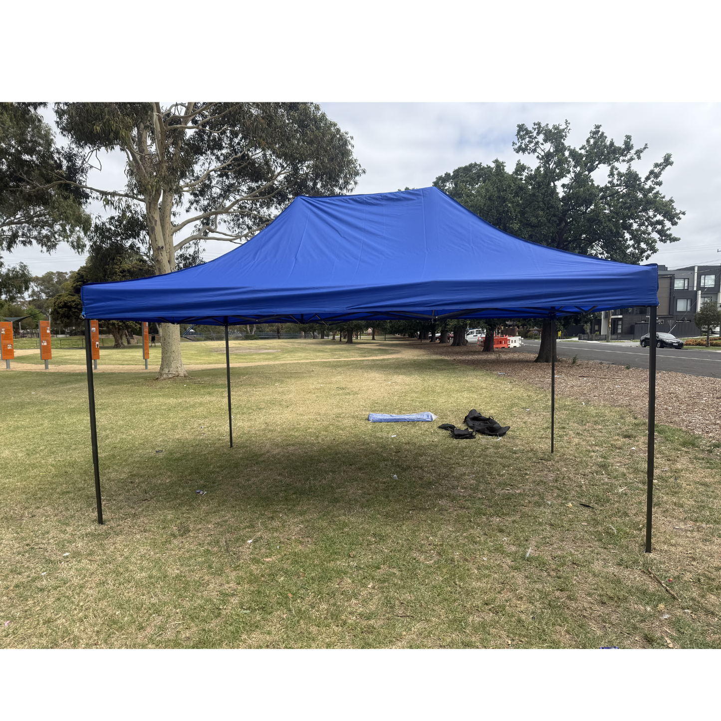 3X4.5M Folding Gazebo Hammertone finish frame Marquee Pop Up Outdoor Shade Canopy Blue