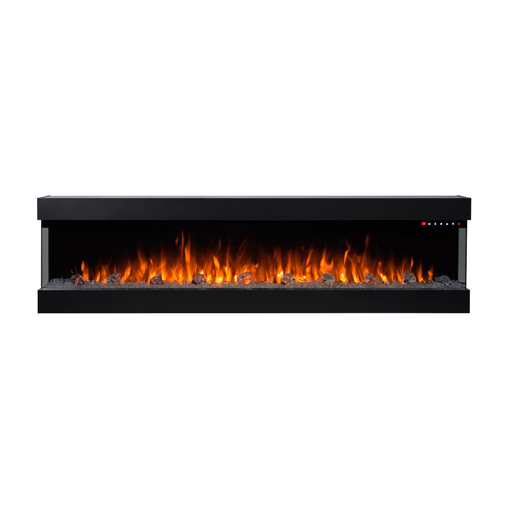 Lucia 72 inch 3 Sided Wall Mounted and Recessed/ Insert Electric Fireplace Heater