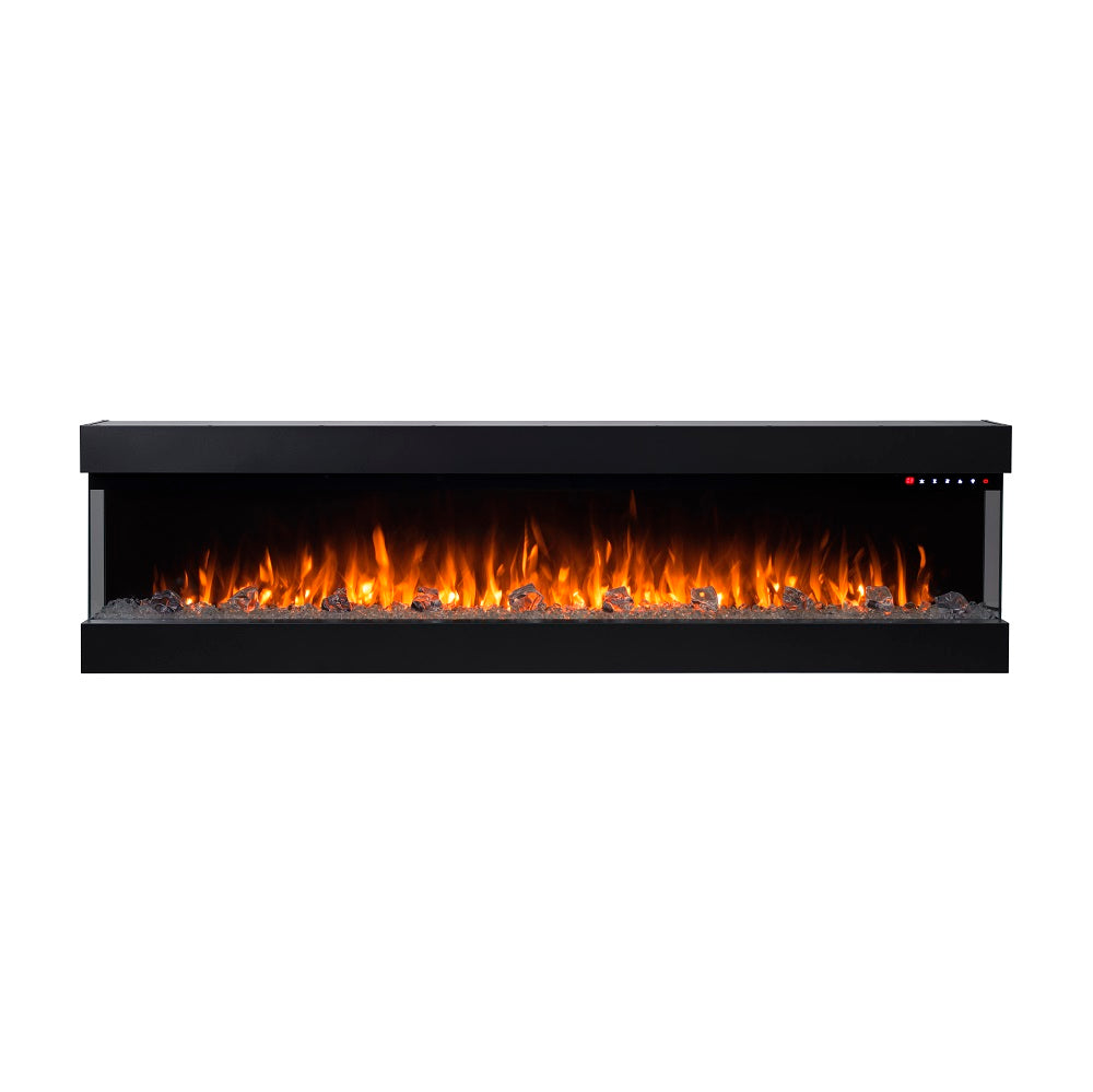 Lucia 72 inch 3 Sided Wall Mounted and Recessed/ Insert Electric Fireplace Heater