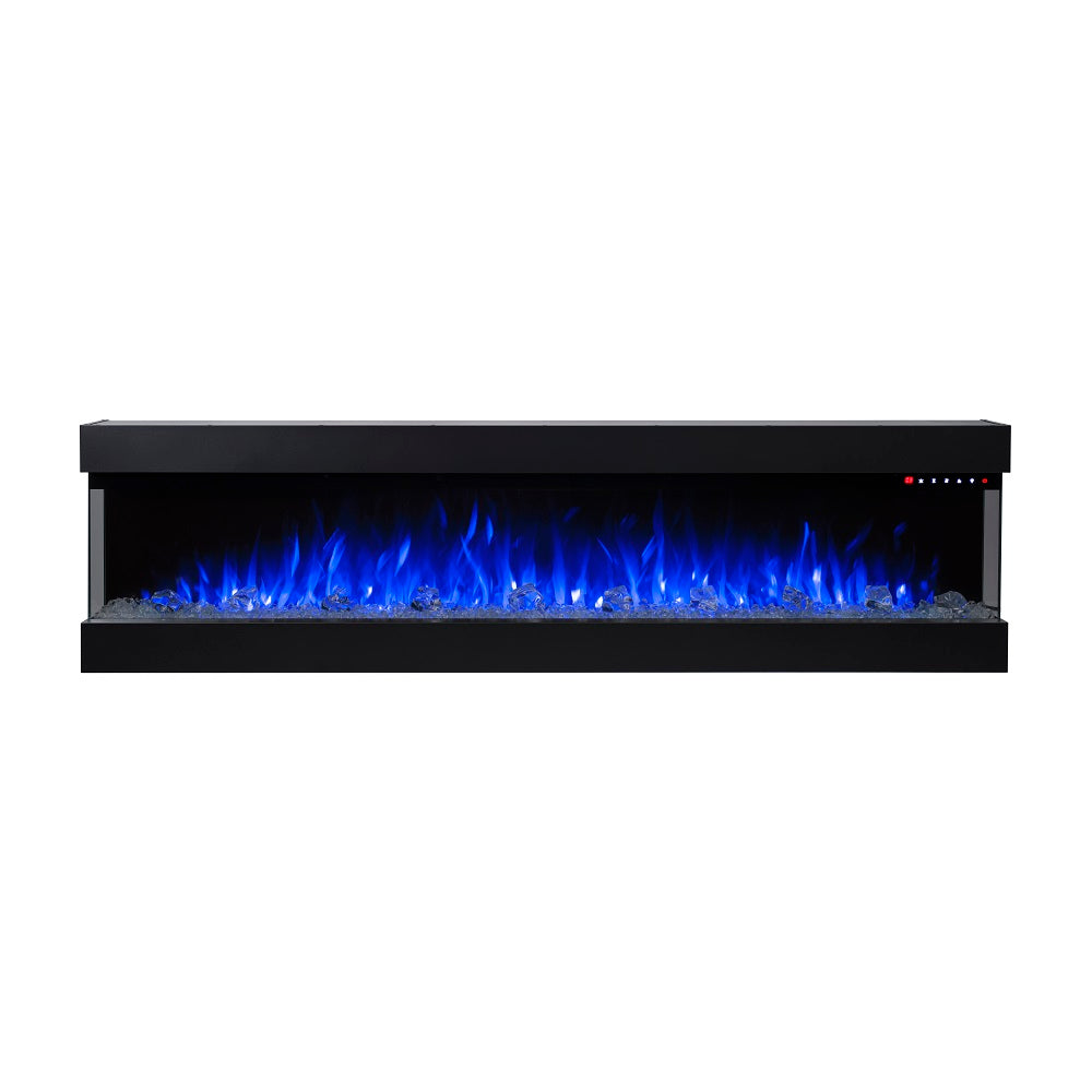 Lucia 72 inch 3 Sided Wall Mounted and Recessed/ Insert Electric Fireplace Heater