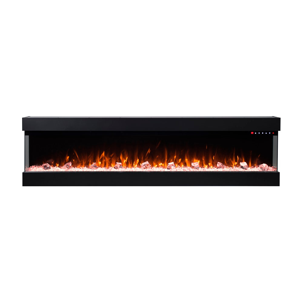 Lucia 72 inch 3 Sided Wall Mounted and Recessed/ Insert Electric Fireplace Heater