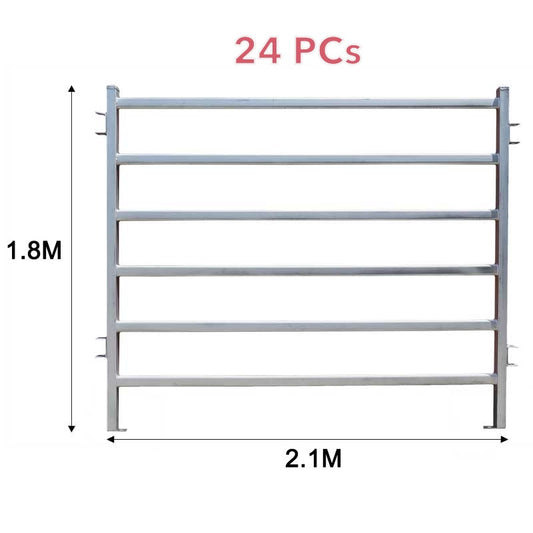 24PCs 2.1M x 1.8M Cattle Sheep Panel 50mm Horse Panel
