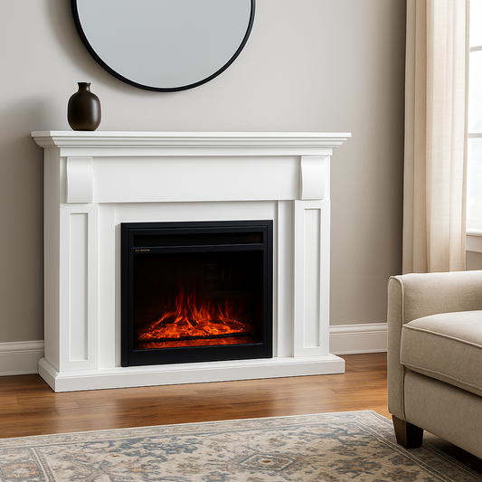 Windson 2000W Elctric Fireplace Heater 30" insert With Extra Large 153cm White Mantel