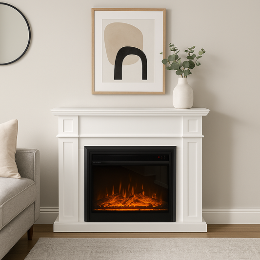 Windson 2000W Elctric Fireplace Heater 30" Insert With Large 130cm White Mantel