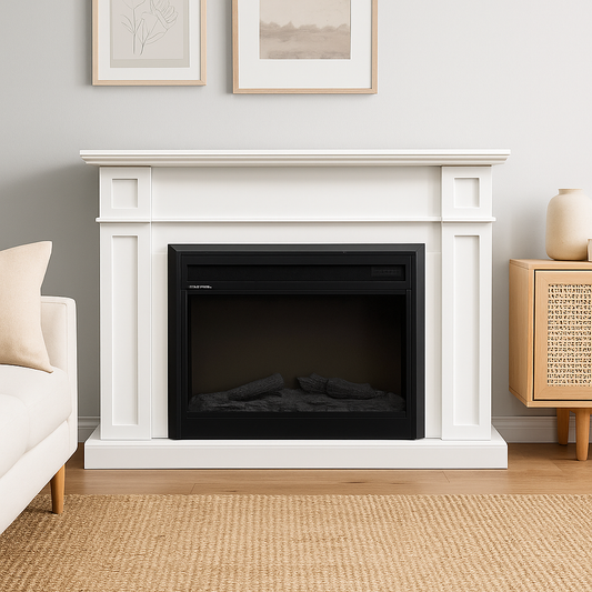 Windson 2000W Elctric Fireplace Heater 30" Insert With Large 130cm White Mantel