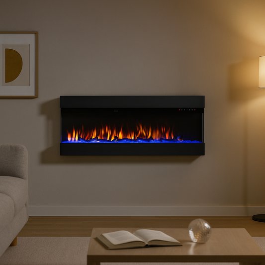 Lucia 60 inch 3 Sided Wall Mounted and Recessed/ Insert Electric Fireplace Heater