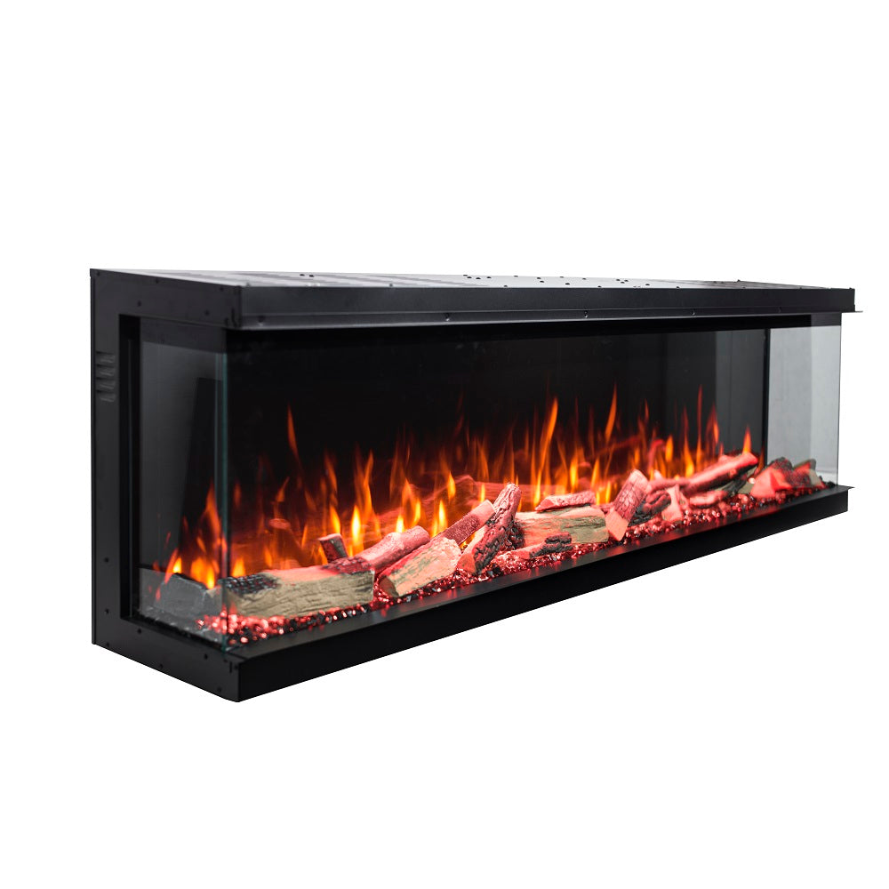 Pre-order Vienna 60" Deep Three Sided Viewing Built-in Recessed / Wall mounted Heater Electric Fireplace