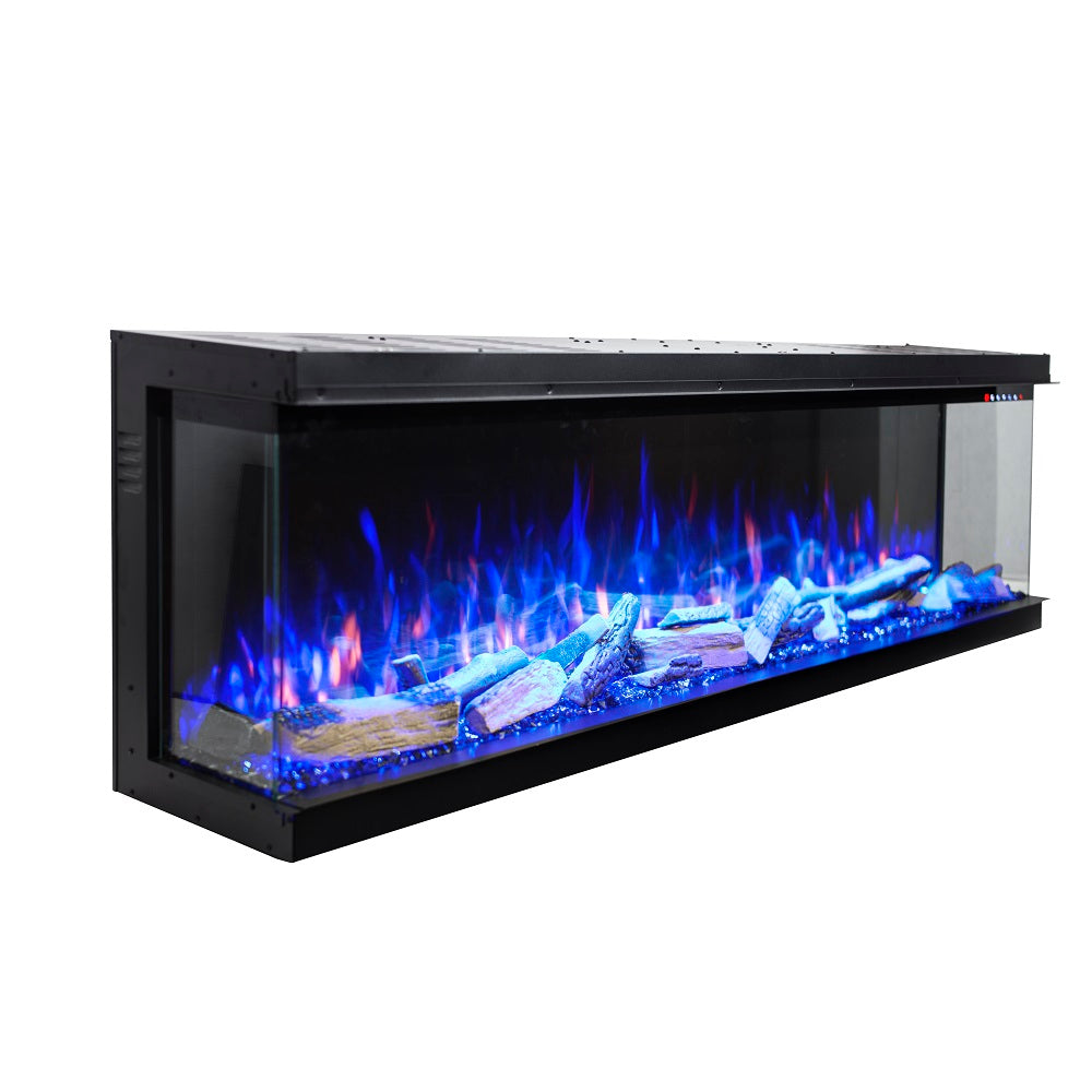 Pre-order Vienna 60" Deep Three Sided Viewing Built-in Recessed / Wall mounted Heater Electric Fireplace