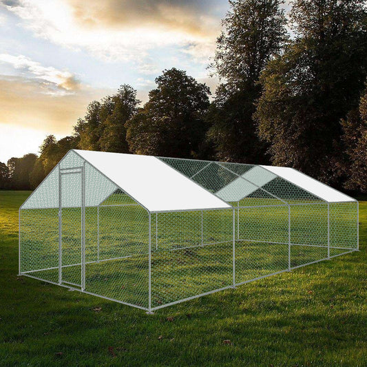 Walk-in 3X8X2M Steel Metal Chicken Coop Run Enclosure Poultry Cage