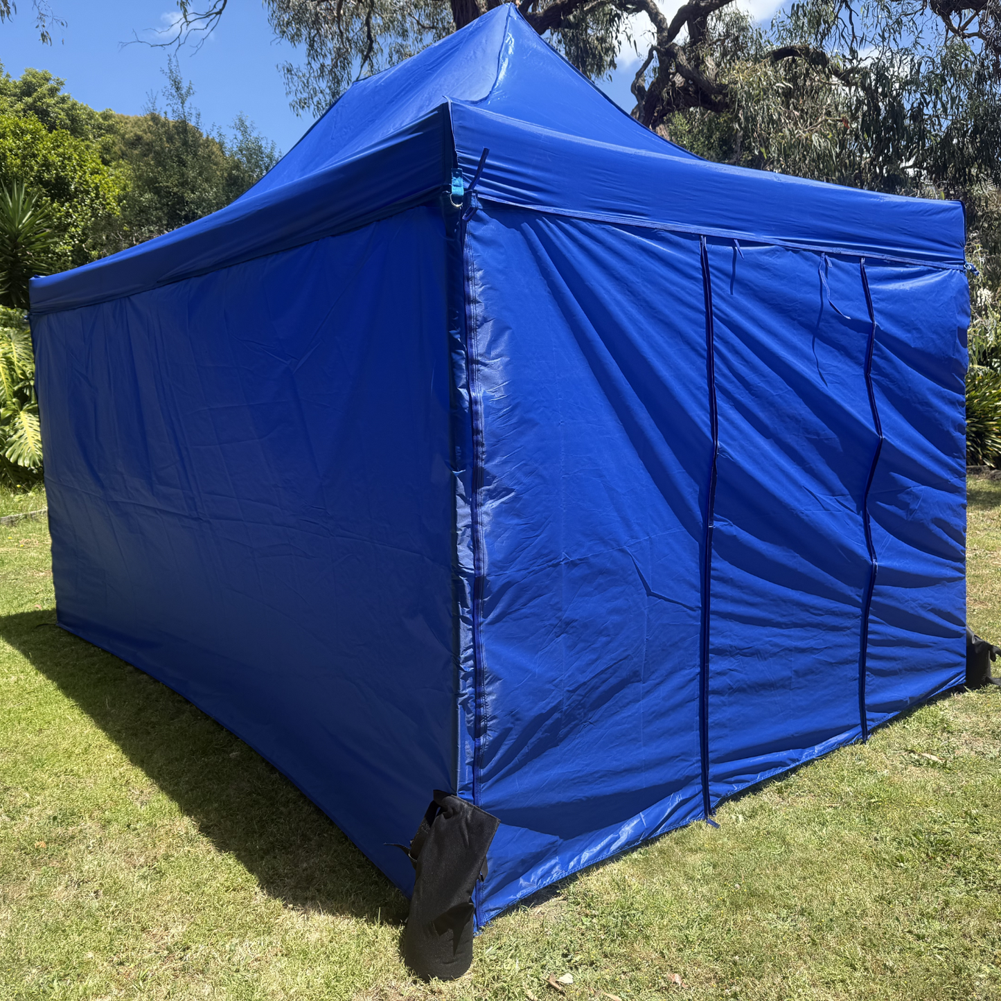 3X4.5M Folding Gazebo Hammertone finish frame Marquee Pop Up Outdoor Shade Canopy Blue