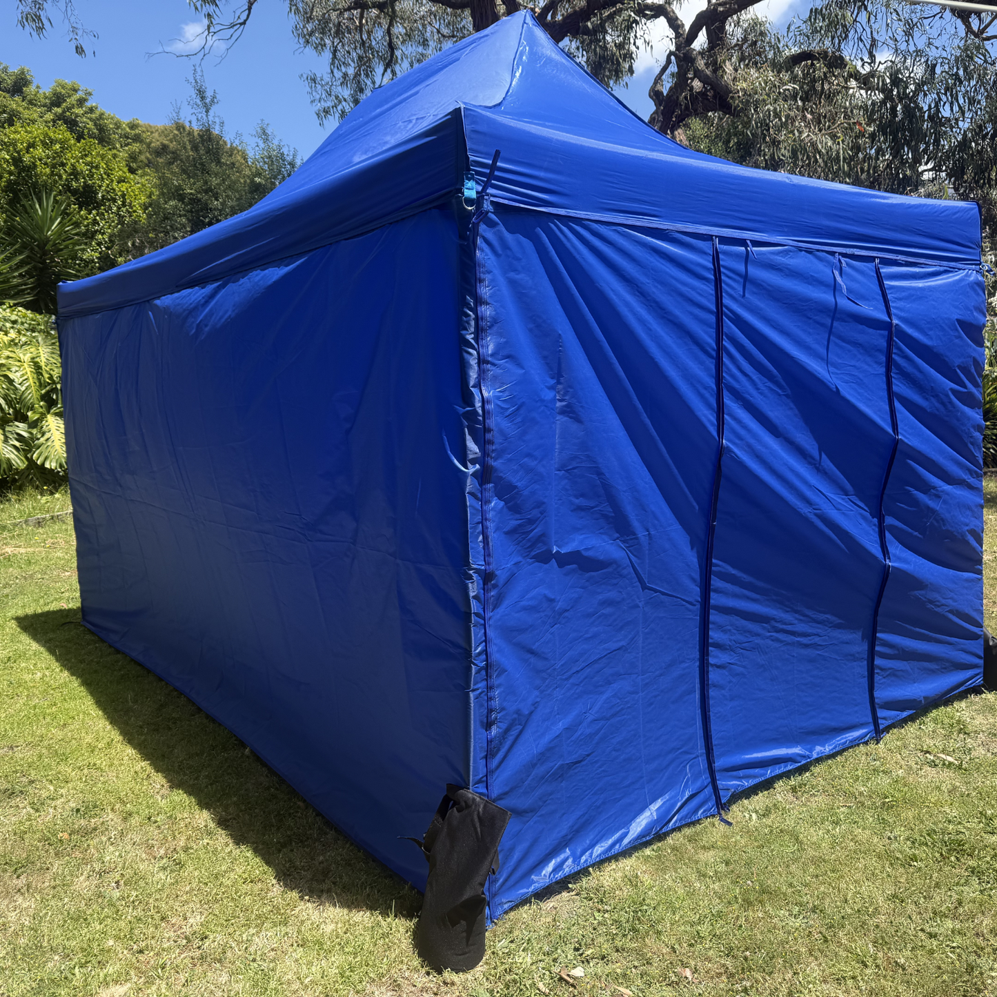 3X4.5M Folding Gazebo Hammertone finish frame Marquee Pop Up Outdoor Shade Canopy Blue