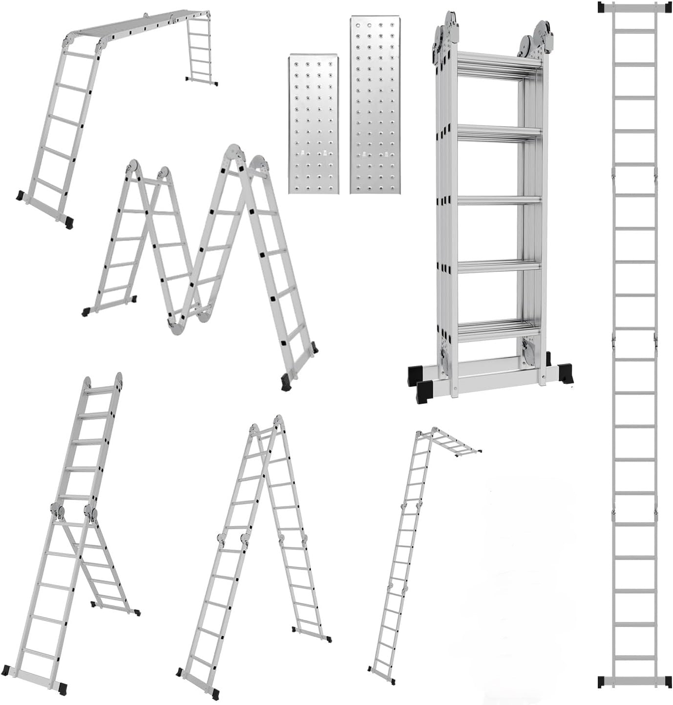 5.8M Multi Purpose Adjustable Aluminum Ladder W/T Platform