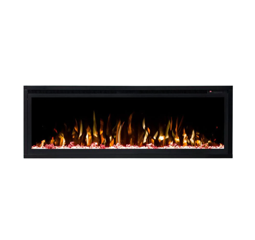 Horizon 50" Slim Trim Black Built-in Recessed / Wall mounted Heater Electric Fireplace