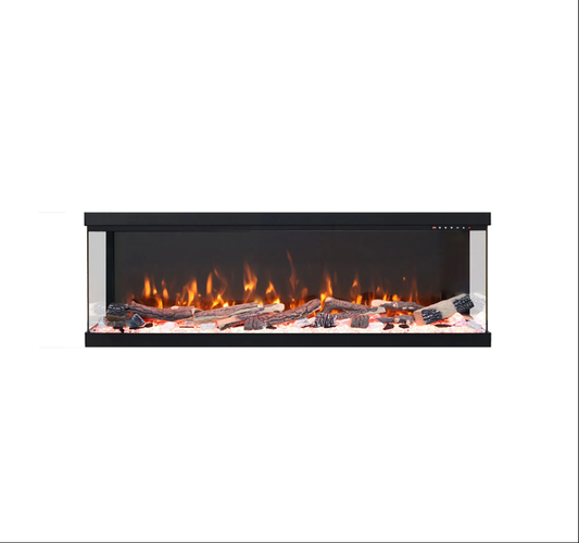 Vienna 50" Extra Deep Three Sided Built-in Recessed / Wall mounted Heater Electric Fireplace