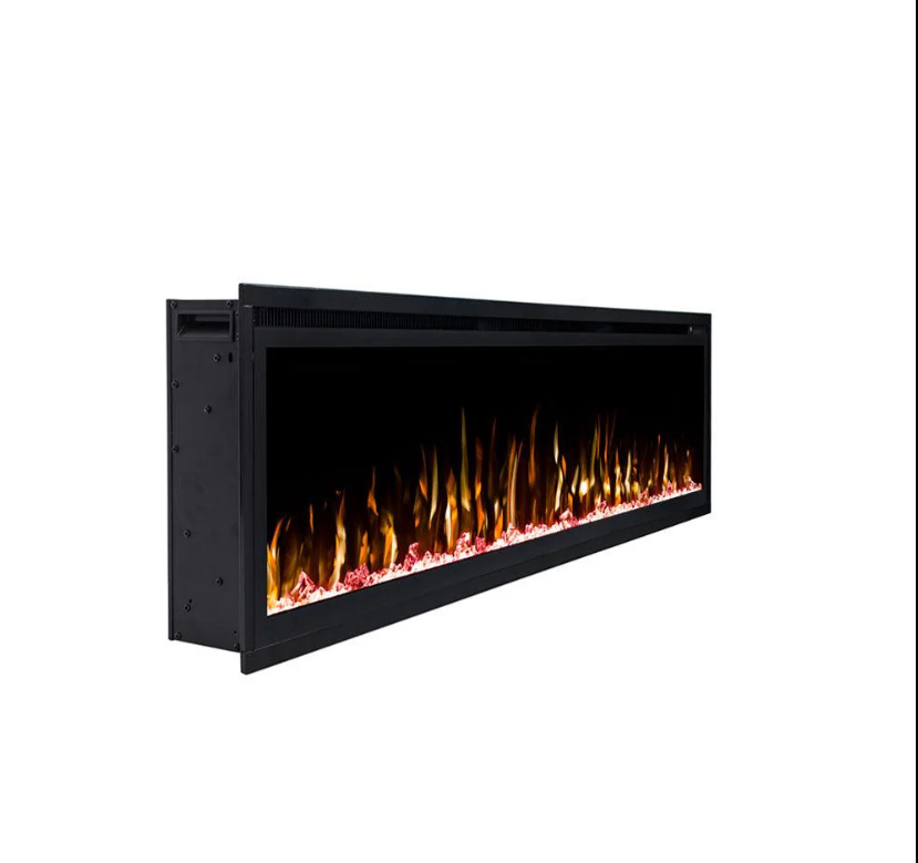 Horizon 50" Slim Trim Black Built-in Recessed / Wall mounted Heater Electric Fireplace