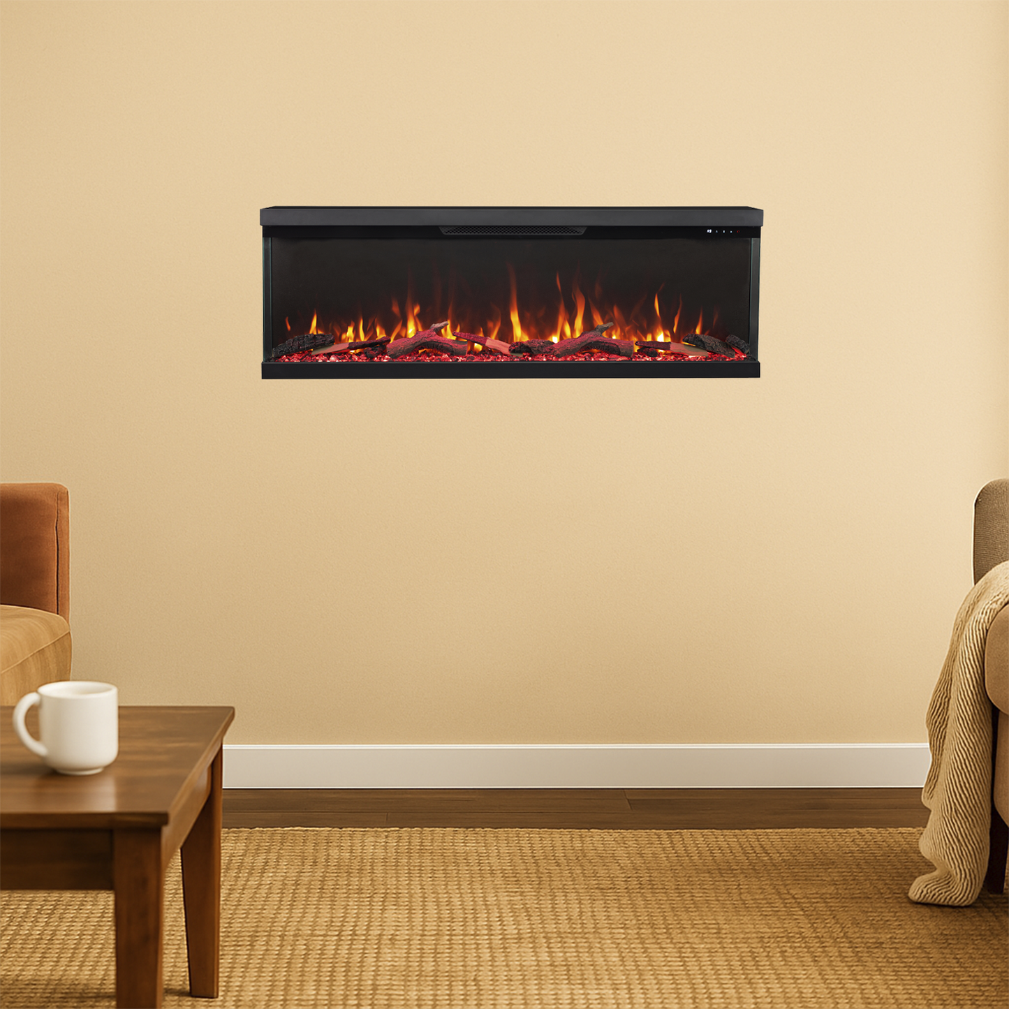 Longford 50" Three Sided Viewing Built-in Recessed / Wall mounted Heater Electric Fireplace