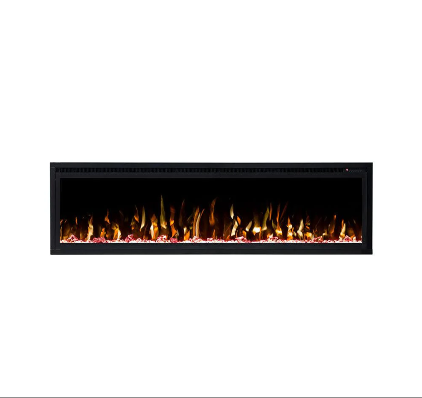 Horizon 60" Slim Trim Black Built-in Recessed / Wall mounted Heater Electric Fireplace