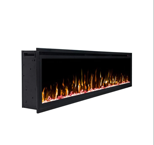 Horizon 60" Slim Trim Black Built-in Recessed / Wall mounted Heater Electric Fireplace