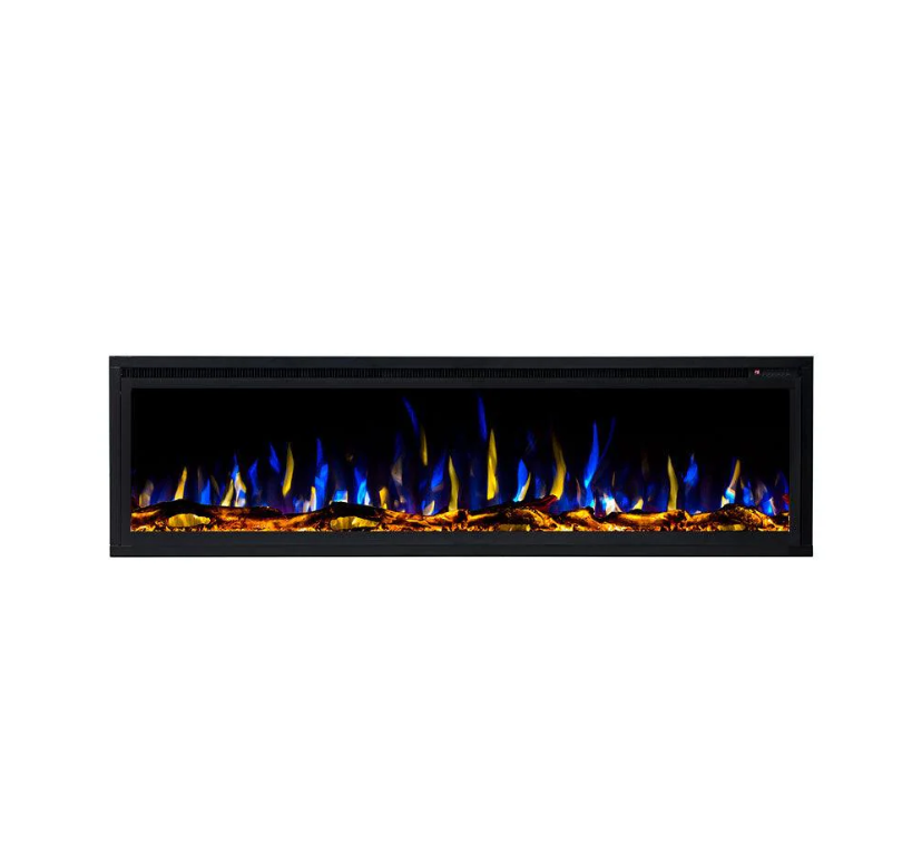 Horizon 60" Slim Trim Black Built-in Recessed / Wall mounted Heater Electric Fireplace