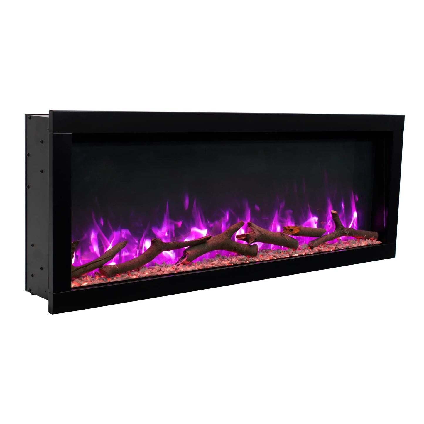 Lumi 50" Narrow Trim Seamless Built-in/Recessed & Wall-Mounted Electric Fireplace Heater WIFI Bluetooth Speaker