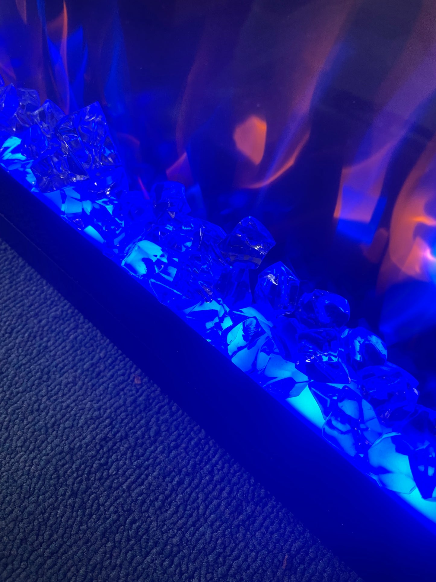 Electric Fireplace Crystal Crystals Clear Finish