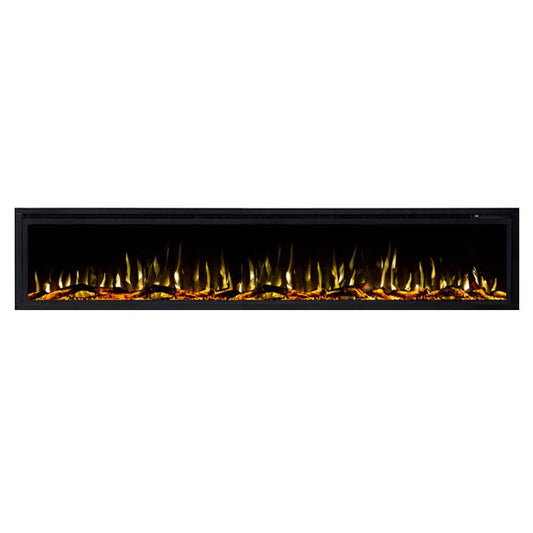 Horizon 84" Slim Trim Black Built-in Recessed / Wall mounted Heater Electric Fireplace