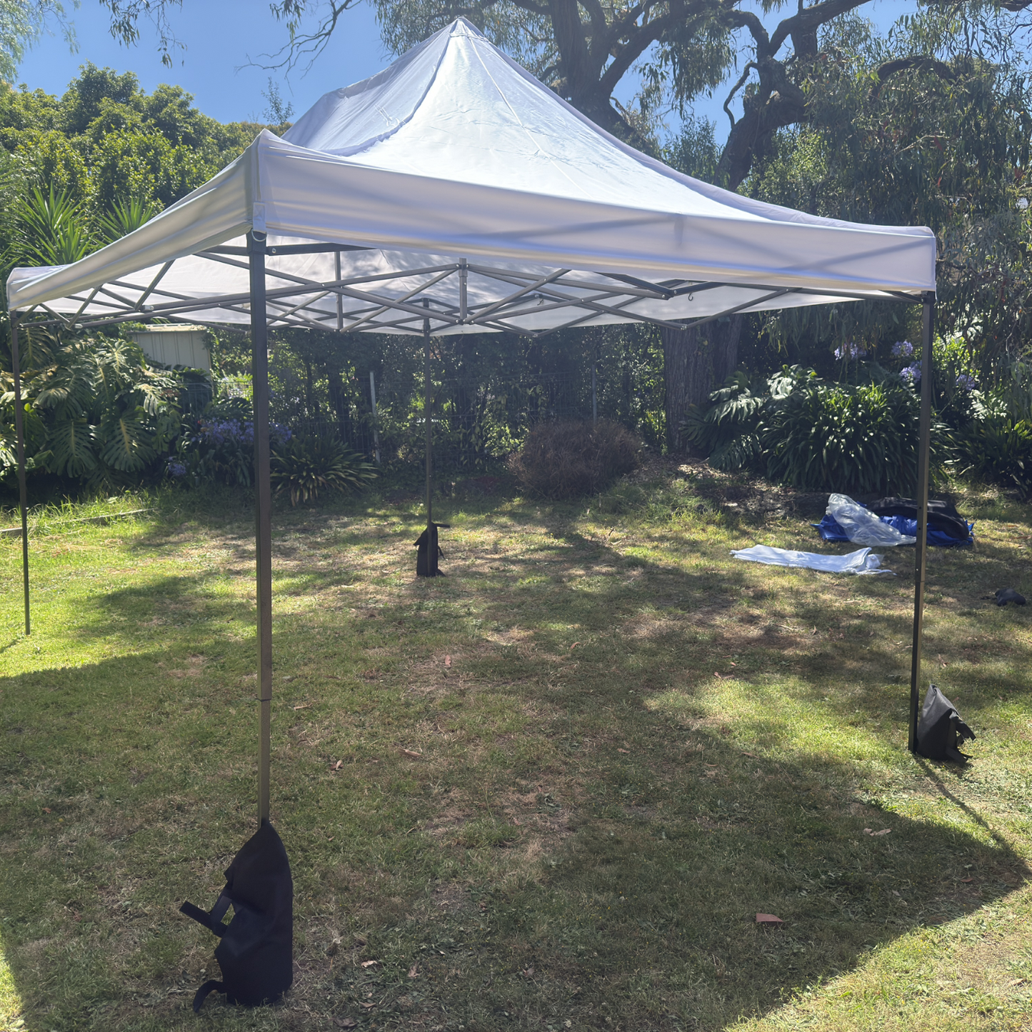 3X4.5M Folding Gazebo Hammertone finish frame Marquee Pop Up Outdoor Shade Canopy White