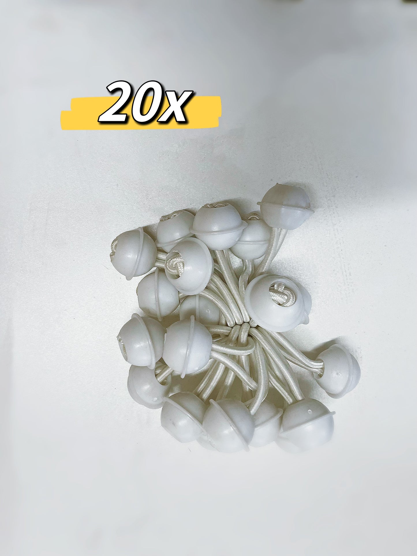 20x 6cm Long Elastic Ball Rope Bungee Cord Tarp Tie Down Strap Camping Tent Luggage Cords