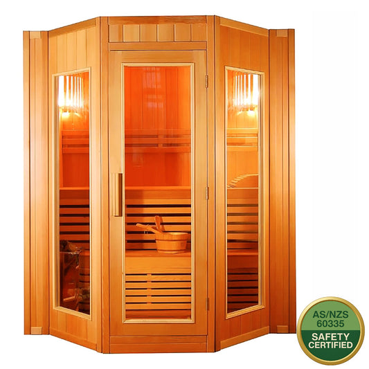 Greenland 4 Person Finnish Indoor Traditional Steam Sauna 8000W