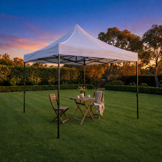 3X3M Folding Gazebo Hammertone finish frame Marquee Pop Up Outdoor Shade Canopy White
