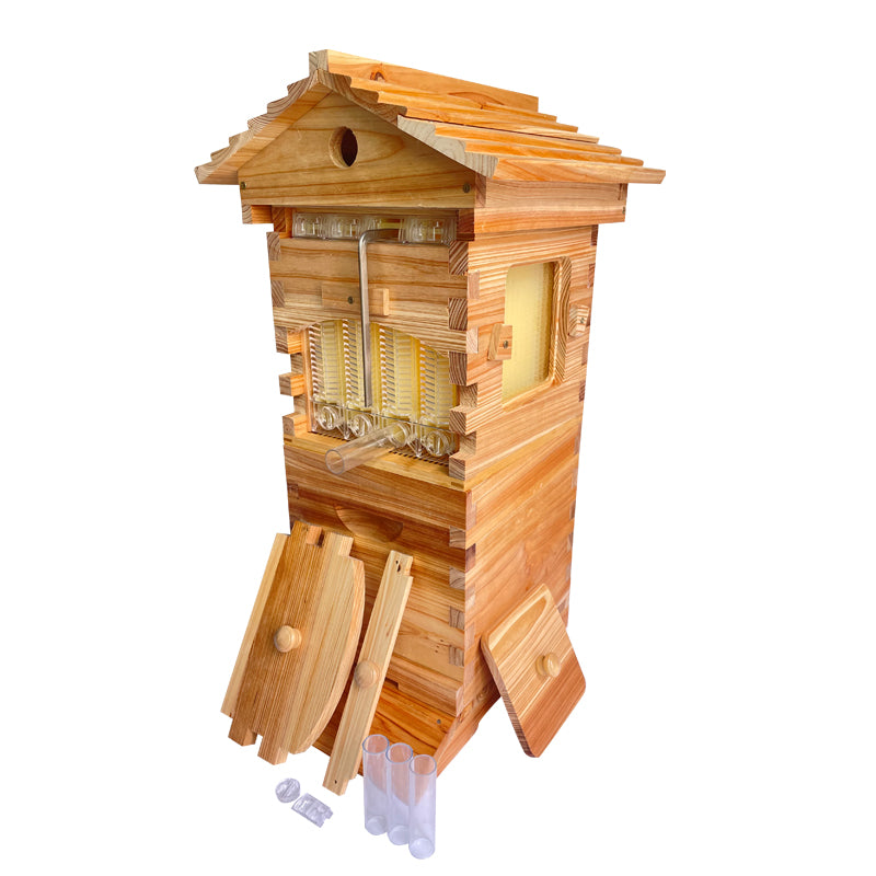 Mini Auto Beehive Honey House Beekeeping +4x Auto Flowing Honey Hive Frames +6 X Brood Box Frames