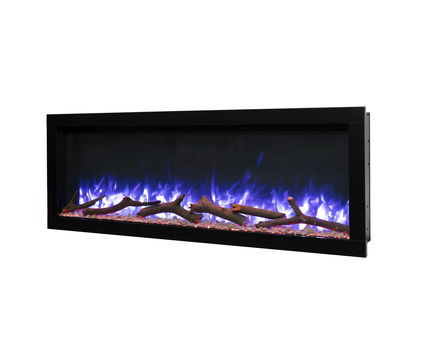 Lumi 50" Narrow Trim Seamless Built-in/Recessed & Wall-Mounted Electric Fireplace Heater WIFI Bluetooth Speaker