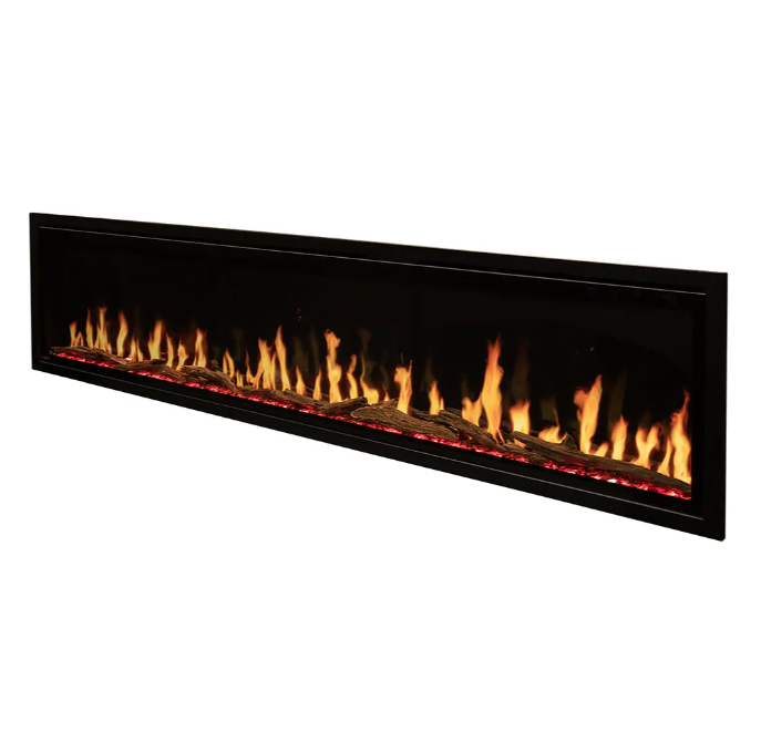Lumi 72" Narrow Trim Seamless Built-in/Recessed & Wall-Mounted Electric Fireplace Heater WIFI Bluetooth Speaker