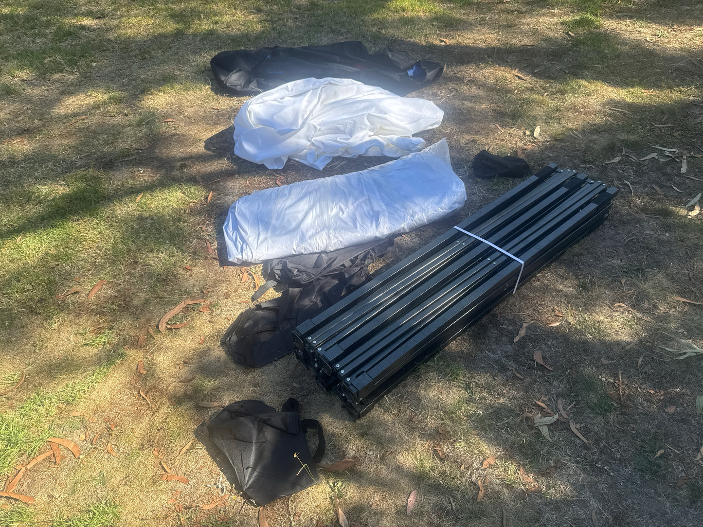 3X6M Pop Up Gazebo Hammerstone Finish Folding Shade Canopy Marquee White