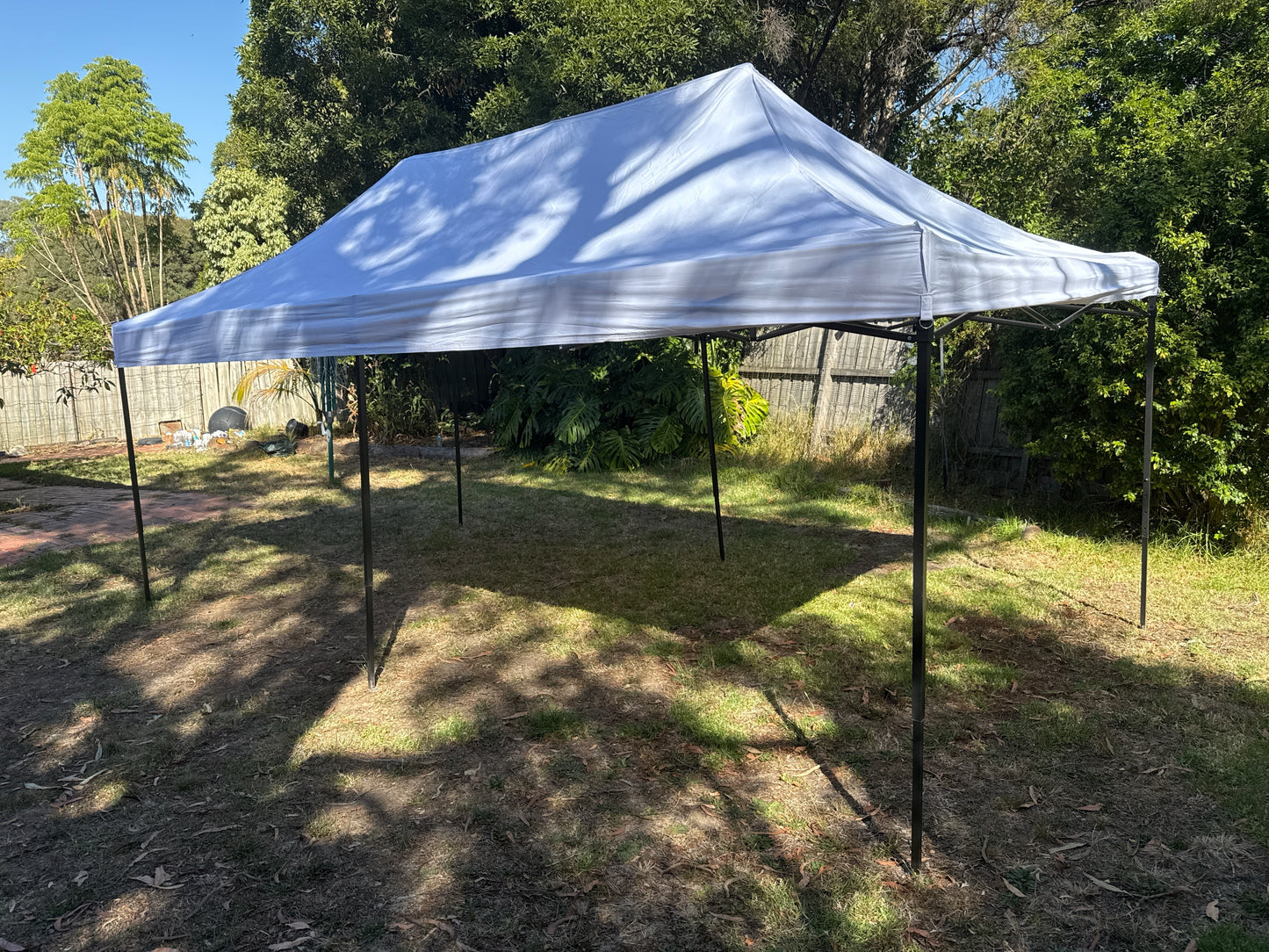 3X6M Pop Up Gazebo Hammerstone Finish Folding Shade Canopy Marquee White