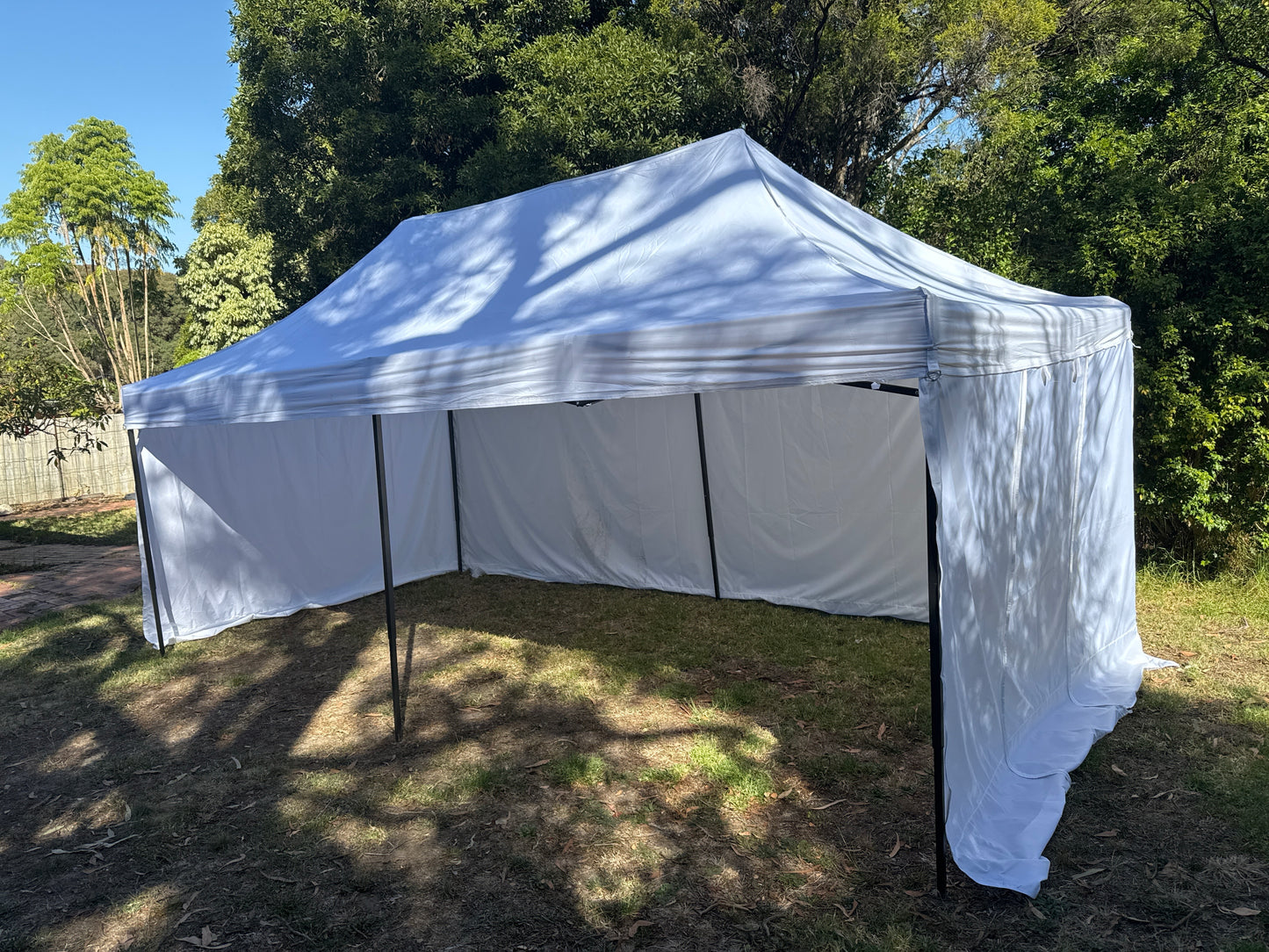 3X6M Pop Up Gazebo Hammerstone Finish Folding Shade Canopy Marquee White