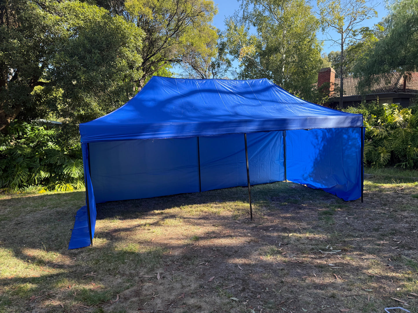 3X6M Pop Up Gazebo Hammerstone Finish Folding Shade Canopy Marquee Blue