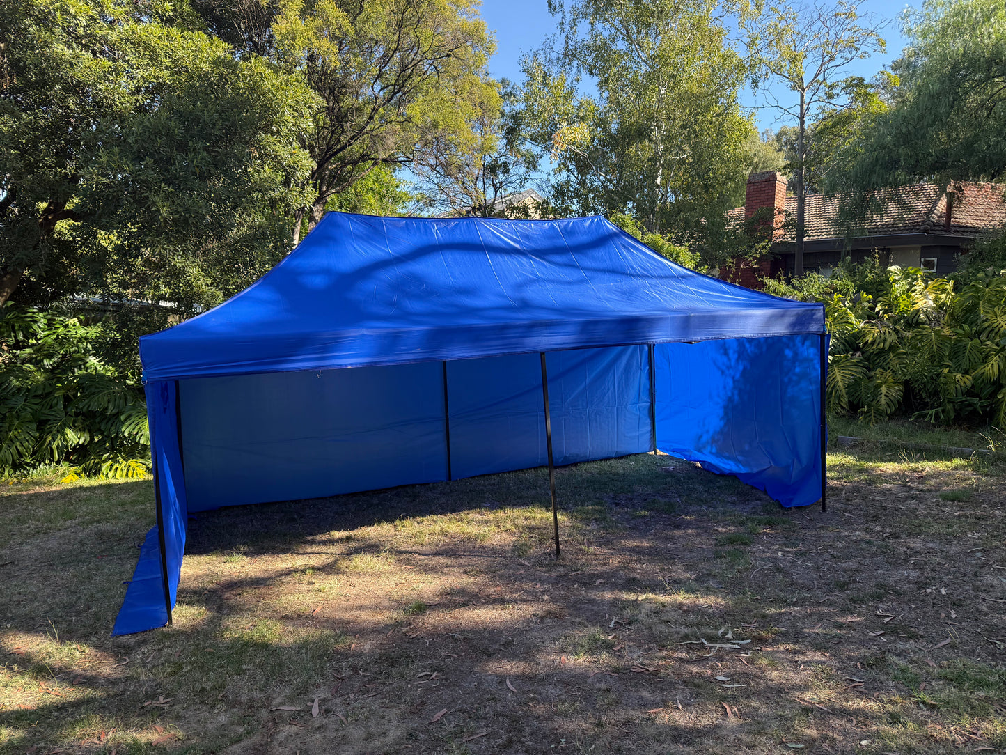 3X6M Pop Up Gazebo Hammerstone Finish Folding Shade Canopy Marquee Blue
