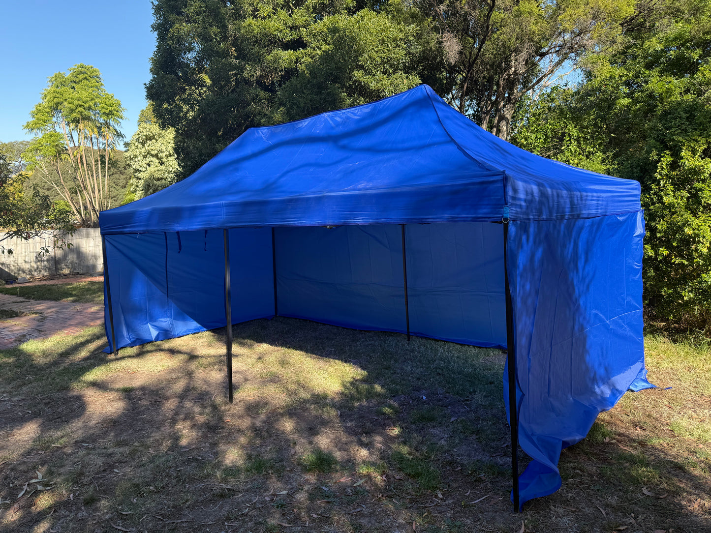 3X6M Pop Up Gazebo Hammerstone Finish Folding Shade Canopy Marquee Blue