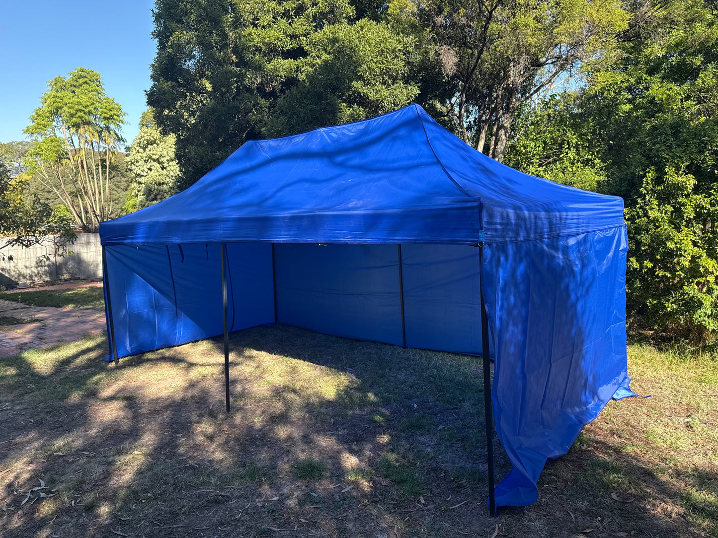 3X6M Pop Up Gazebo Hammerstone Finish Folding Shade Canopy Marquee Blue