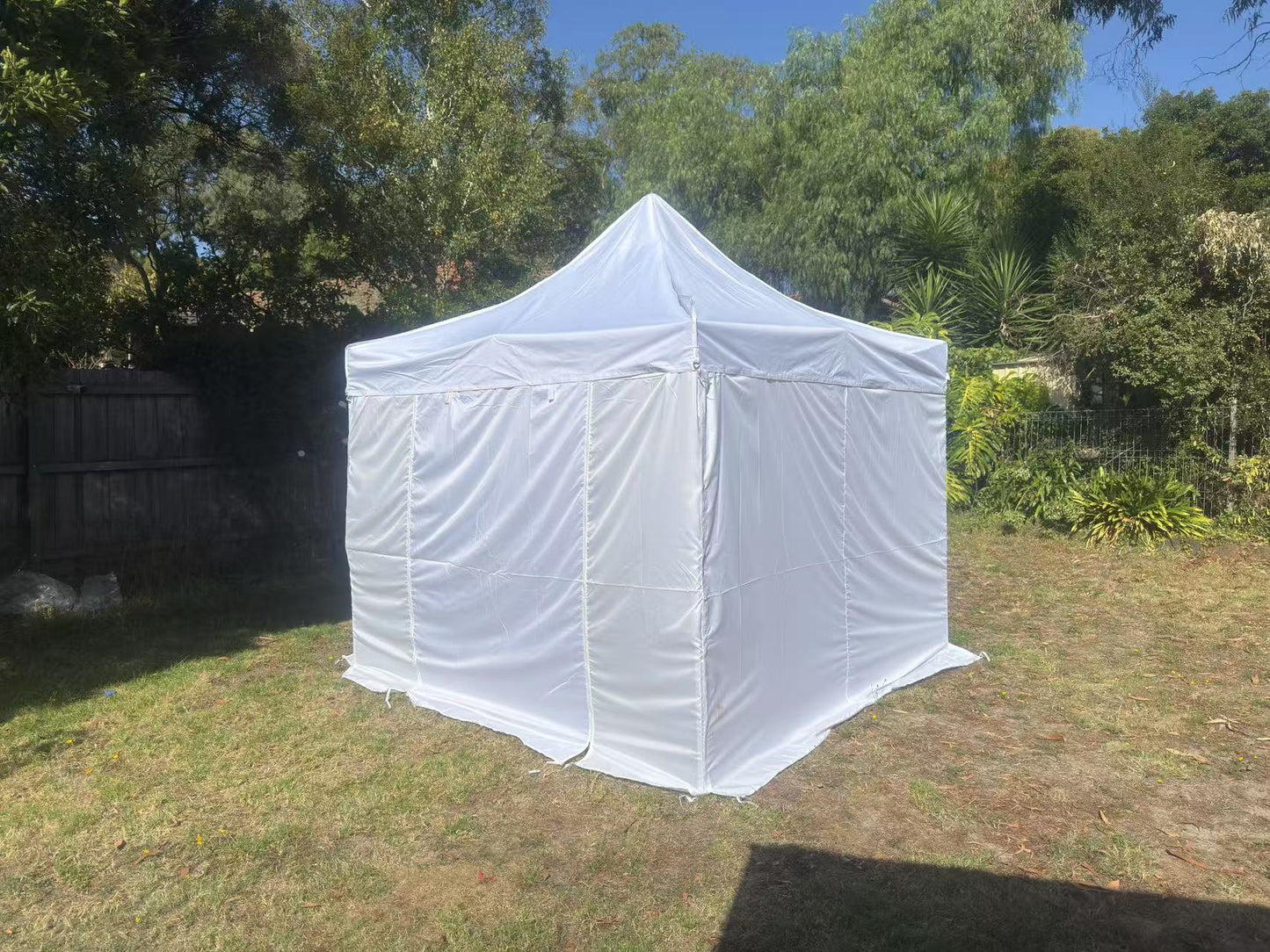 High-end 3X3m Aluminum Folding HEX 30 Gazebo Marquee Pop Up Outdoor Canopy White