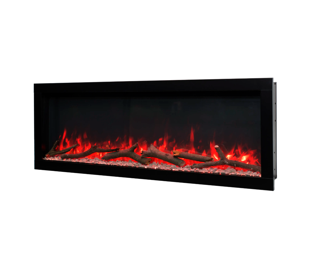 Lumi 50" Narrow Trim Seamless Built-in/Recessed & Wall-Mounted Electric Fireplace Heater WIFI Bluetooth Speaker