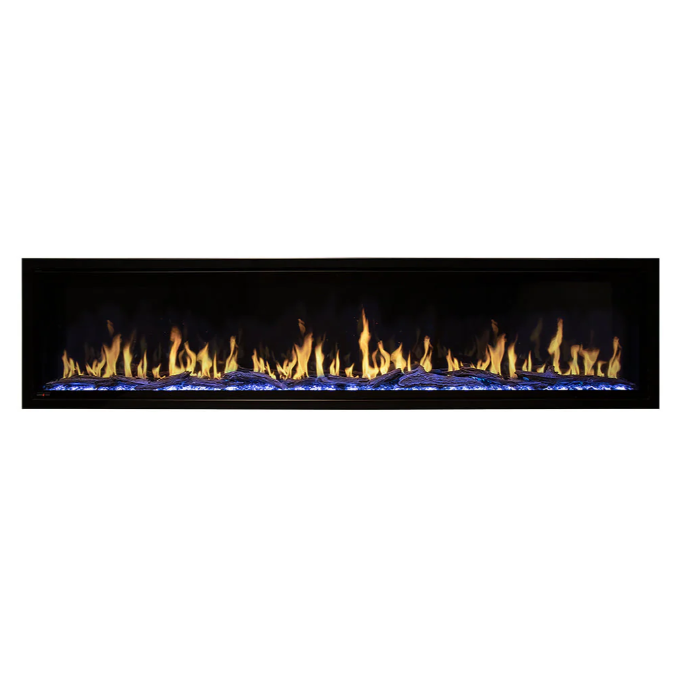 Lumi 72" Narrow Trim Seamless Built-in/Recessed & Wall-Mounted Electric Fireplace Heater WIFI Bluetooth Speaker