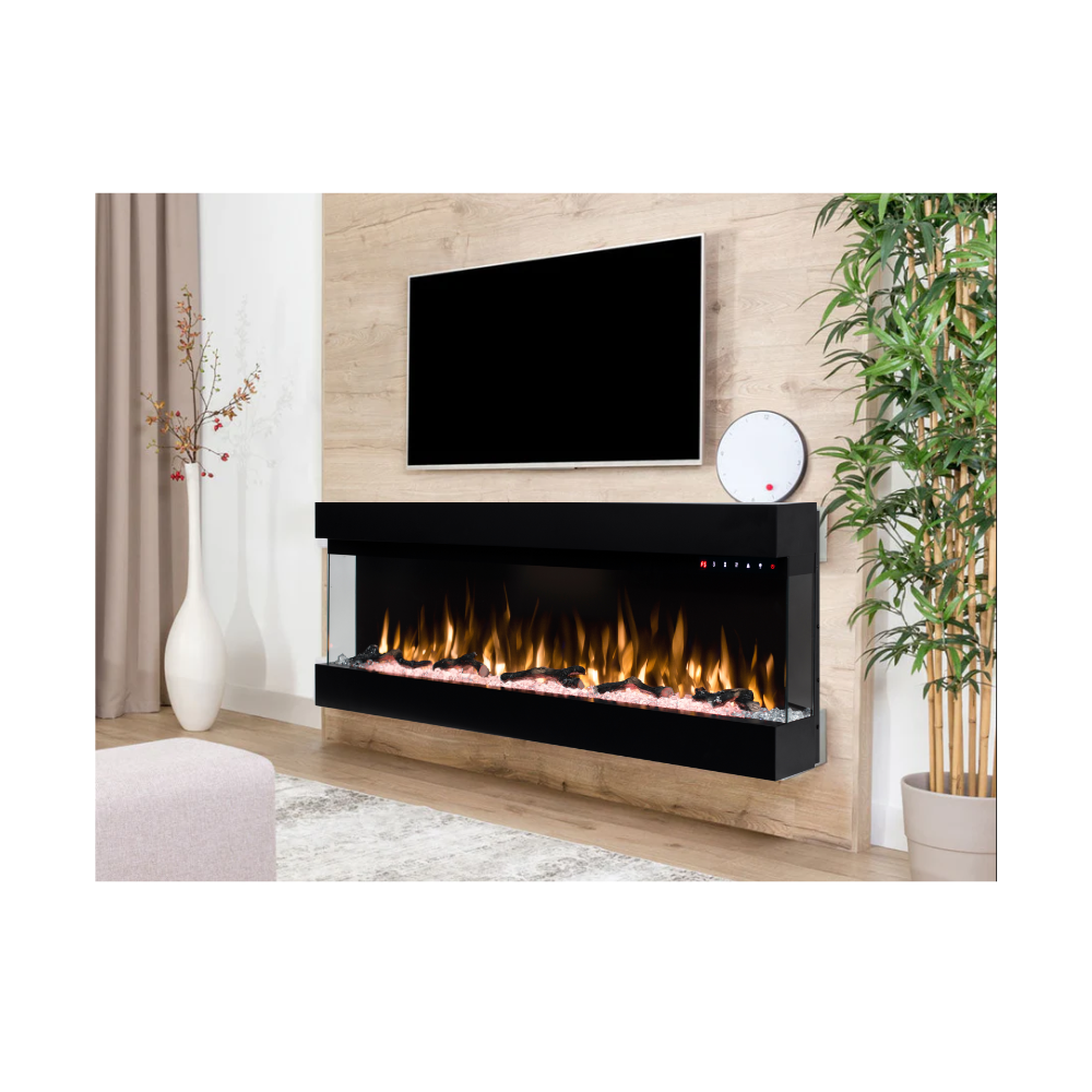 Lucia 50 inch 3 Sided Wall Mounted and Recessed/ Insert Electric Fireplace Heater