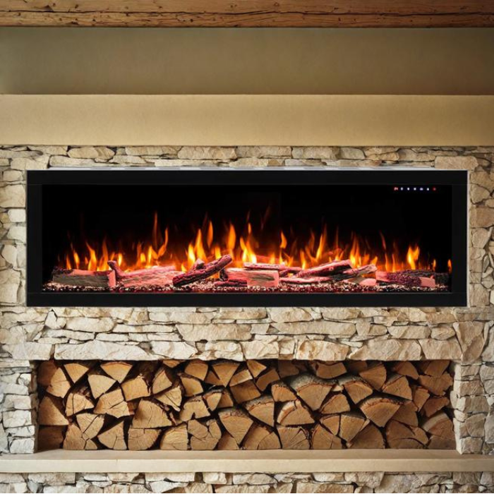 Avalon 59" Extra Deep Built-in Recessed Electric Fireplace