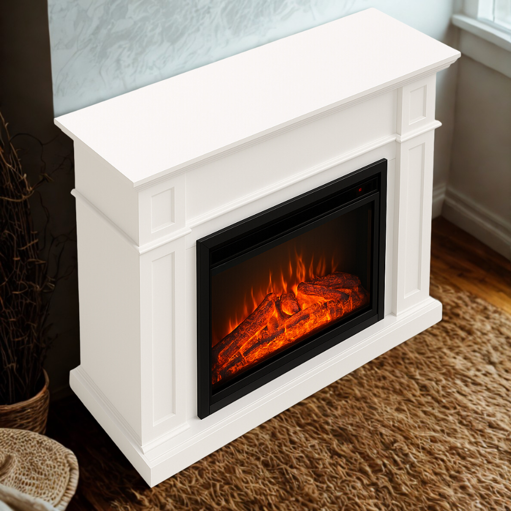 Windson 2000W Elctric Fireplace Heater 30" Insert With Large 130cm White Mantel