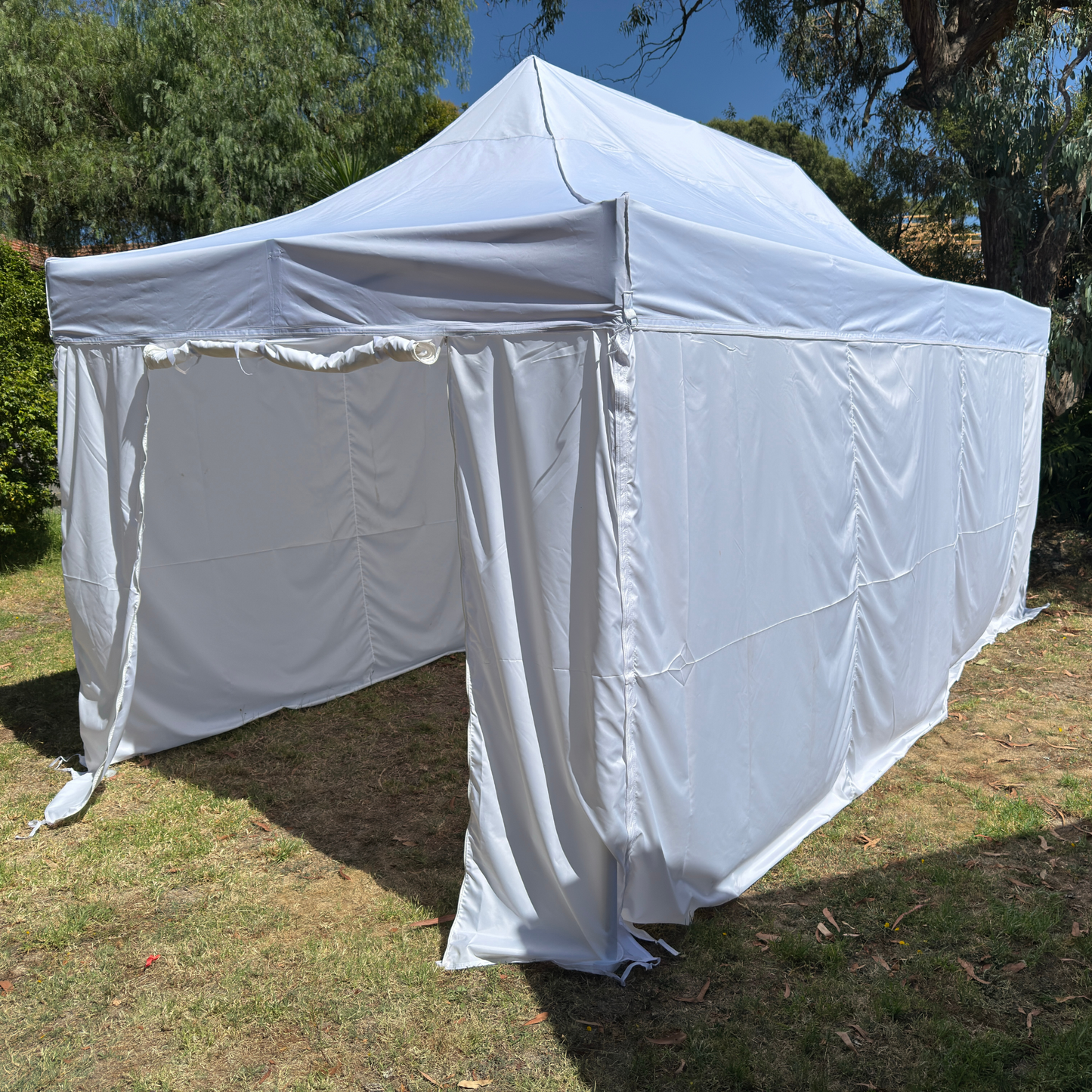 Premium 3X6m HEX 40 Aluminum Folding Gazebo Marquee Pop Up Garden Outdoor Canopy White Carry Bag