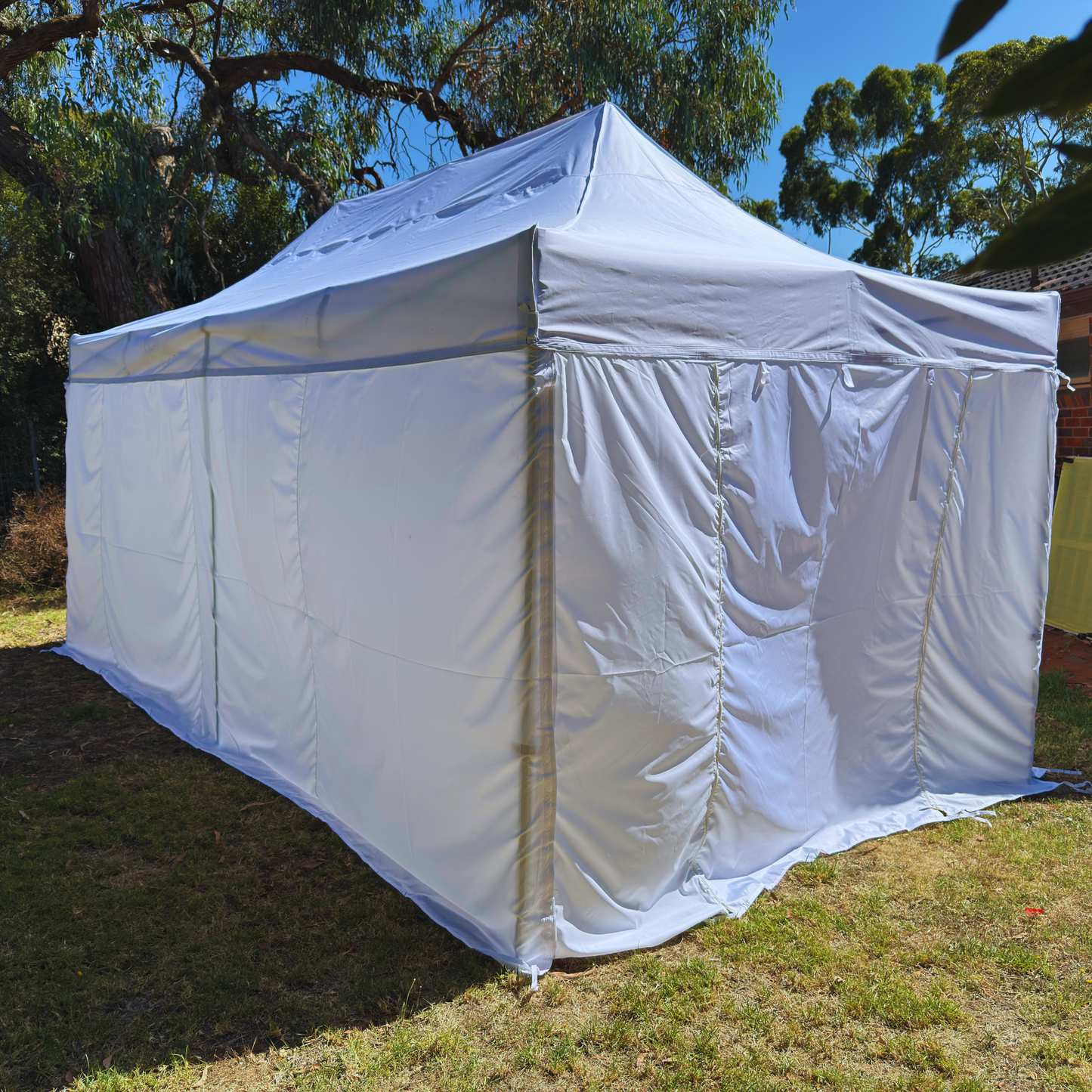 Premium 3X6m HEX 40 Aluminum Folding Gazebo Marquee Pop Up Garden Outdoor Canopy White Carry Bag